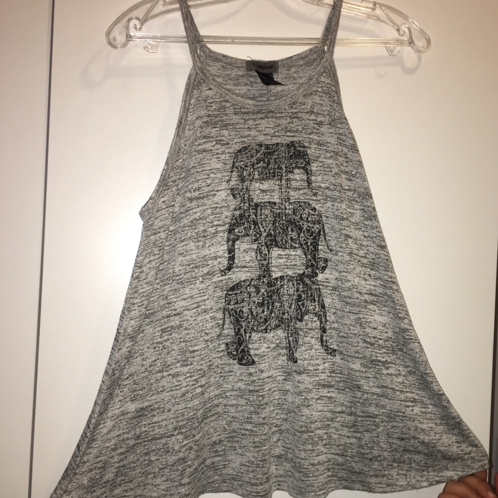Gray and Black Elephant TankTop